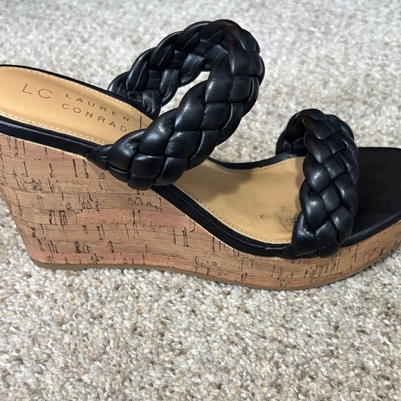 LC Lauren Conrad Black Braided Platform Sandals - Picture 5 of 10